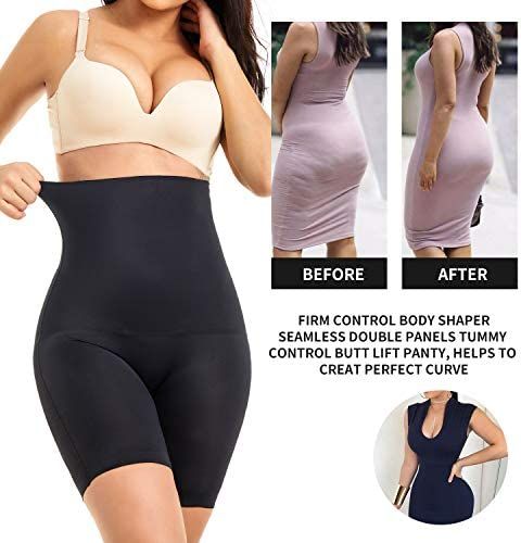 Women Waist Shapewear with Anti Rolling Strip Tummy Control Tucker Waist Slimming Shapewear