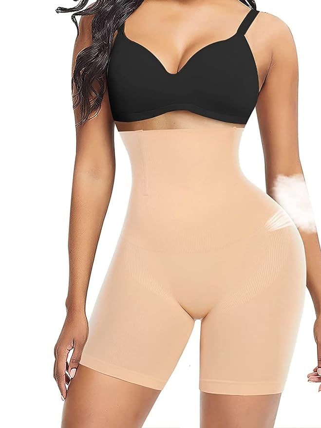 Women Waist Shapewear with Anti Rolling Strip Tummy Control Tucker Waist Slimming Shapewear